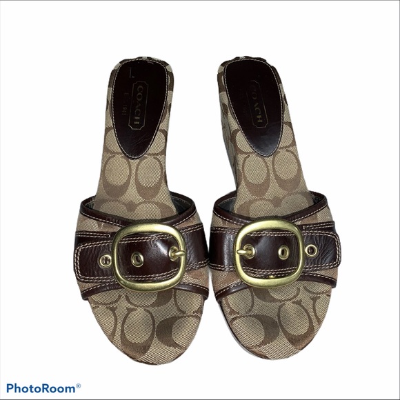 Coach Shoes - Coach wedge sandals Gretta style size 8.5
